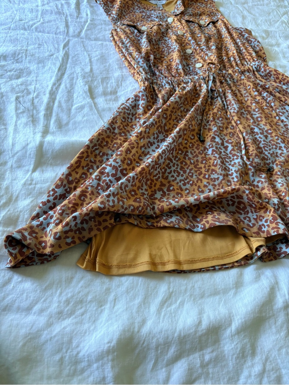 Nine West Leopard Print Tie-Waist Shirtdress L - Picture 10 of 11
